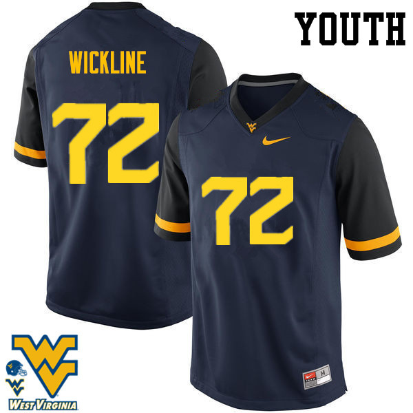 NCAA Youth Kelby Wickline West Virginia Mountaineers Navy #72 Nike Stitched Football College Authentic Jersey HE23O55UT
